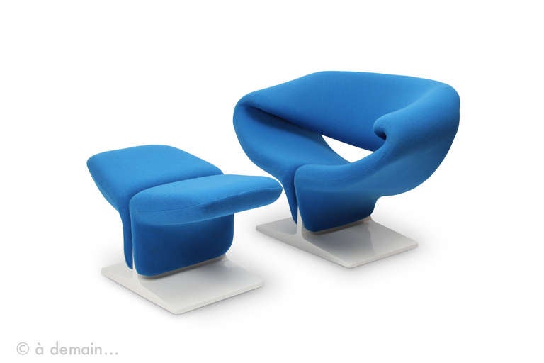 Ribbon Chair and Ottoman Designed by Pierre Paulin, Edited by Artifort,  1966 at 1stDibs
