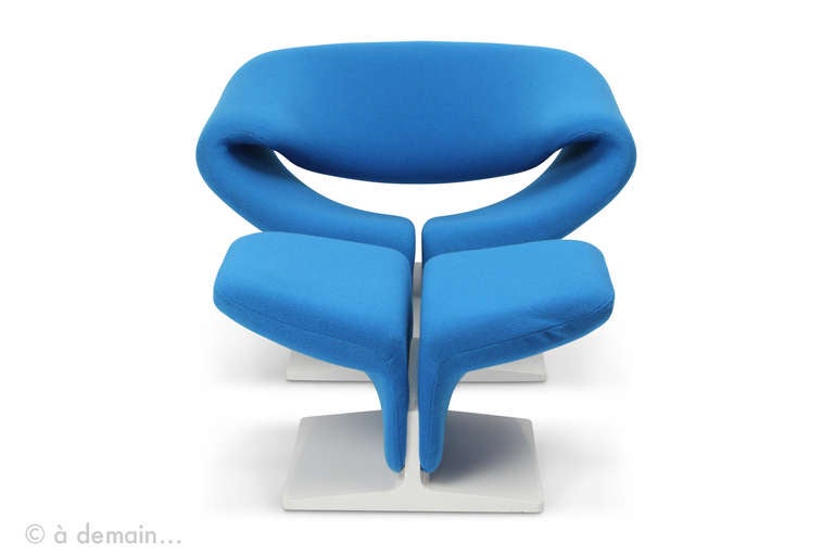 Mid-20th Century Ribbon Chair and Ottoman Designed by Pierre Paulin, Edited by Artifort, 1966