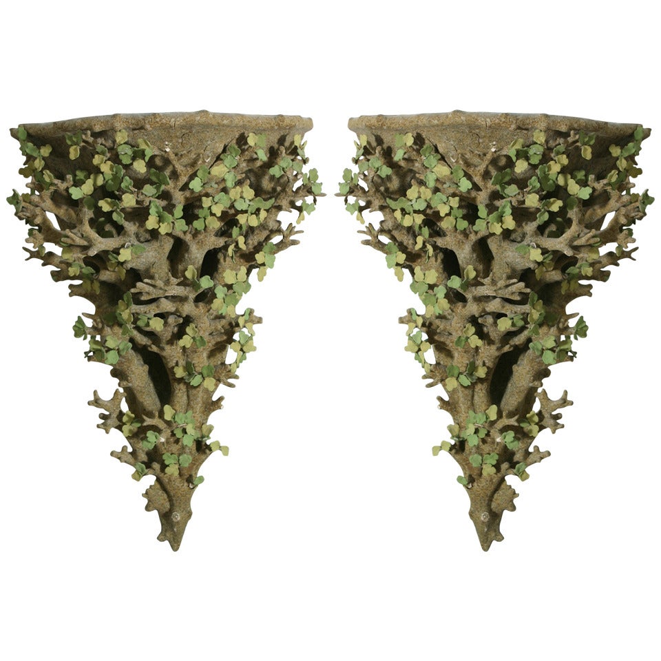 1990s French Pair of Wall Sconces by Edouard Chevalier For Sale