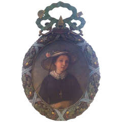 19th Century French Exceptional Framed Picture by Mary Verdier