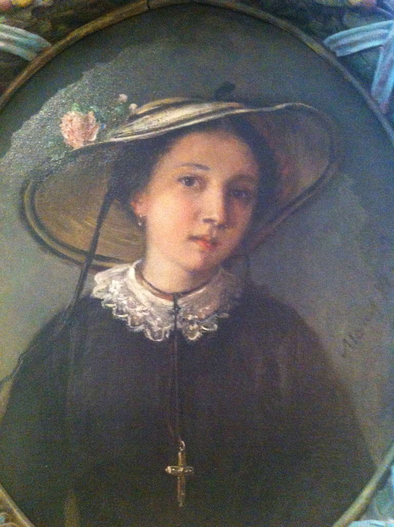 19th Century French Exceptional Framed Picture by Mary Verdier In Good Condition For Sale In BRUXELLES, BE