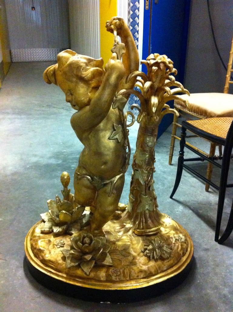19th Century French Gilt Wood Carved Centerpiece