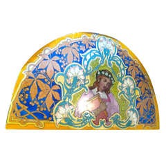 French Art Nouveau Opaline Panel