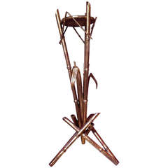 Antique 19th Century Gilded Bamboo Plant Stand