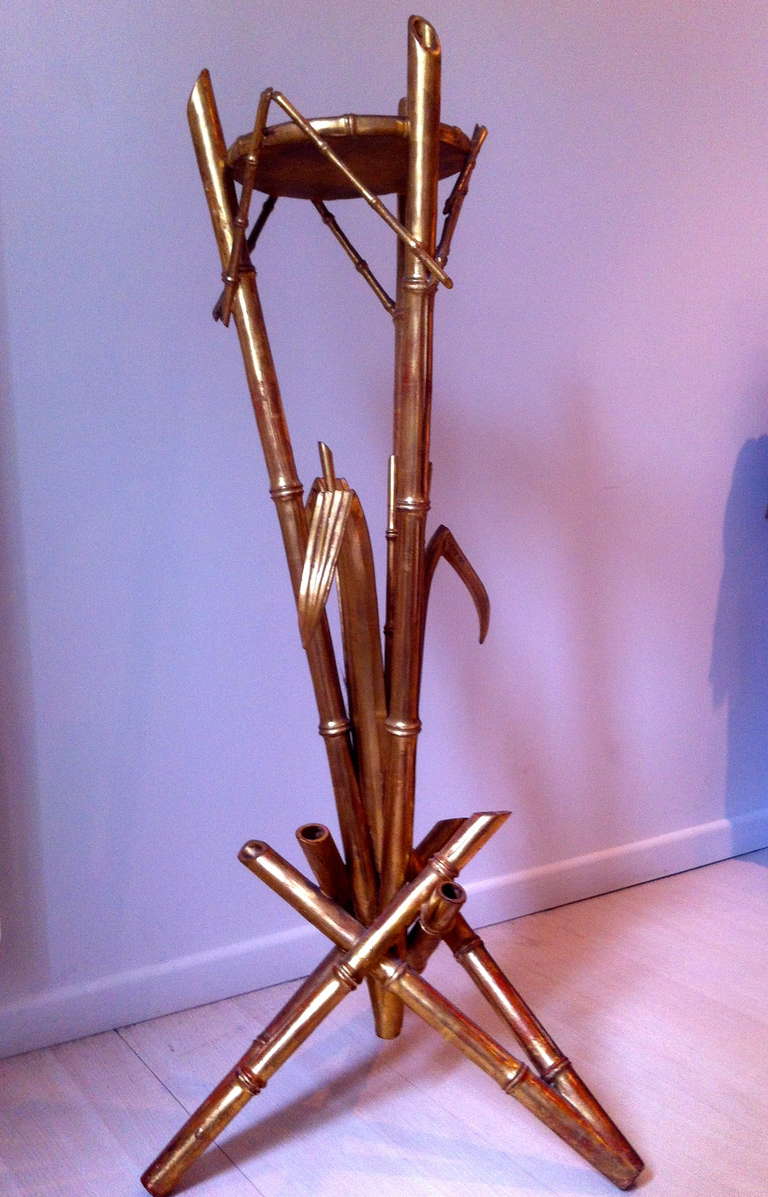 19th Century Gilded Bamboo Plant Stand