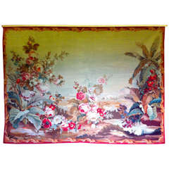 19th Century Magnificent Set of Six Aubusson Tapestries of Exotic Foliage