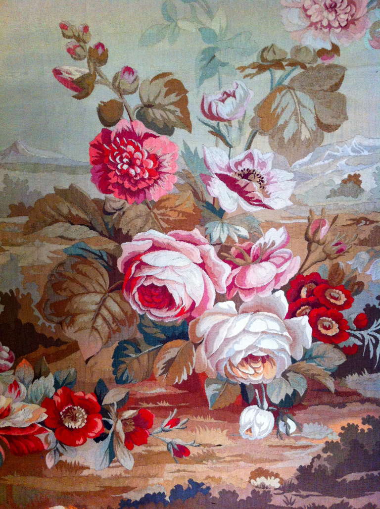 19th Century Magnificent Set of Six Aubusson Tapestries of Exotic Foliage For Sale 1