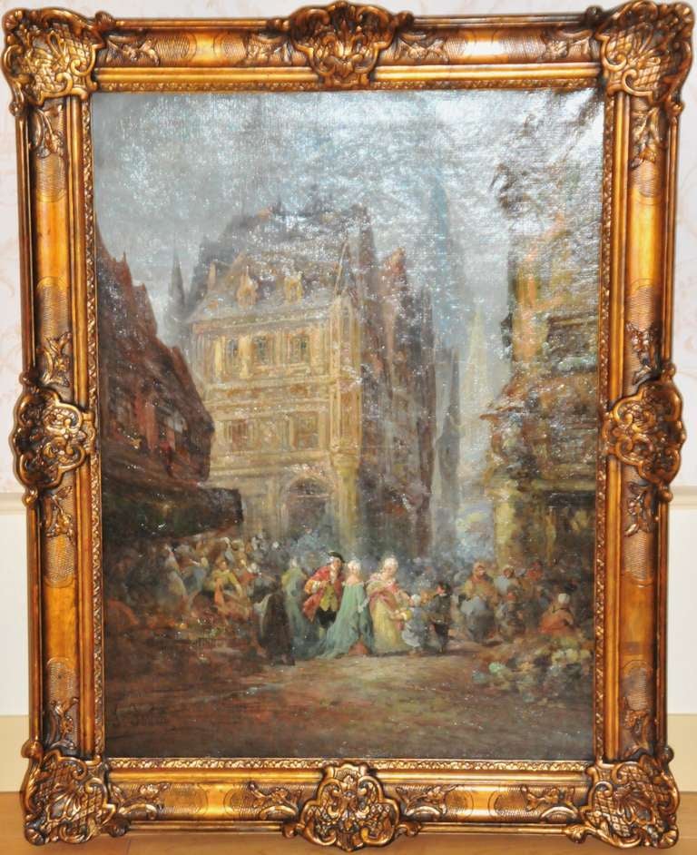 19th c. A scene of market by Jean Sorlain