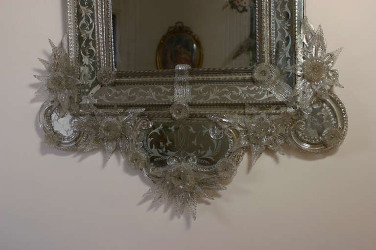 19th Century Magnificent Large Venetian Mirror In Good Condition For Sale In BRUXELLES, BE