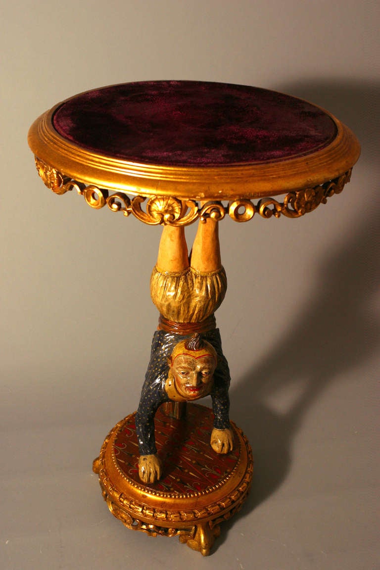 19th Century Rare and Exquisite Venetian Acrobat Pedestal For Sale 1