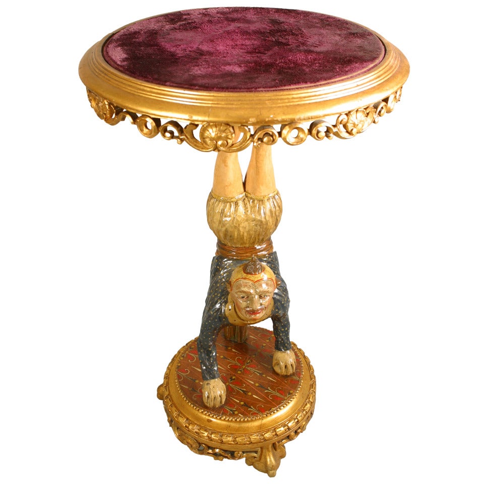 19th Century Rare and Exquisite Venetian Acrobat Pedestal For Sale