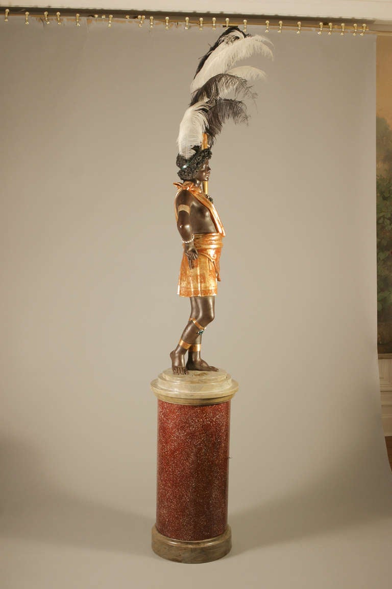 19th Century Stunning Venetian Blackamoor Night Stand