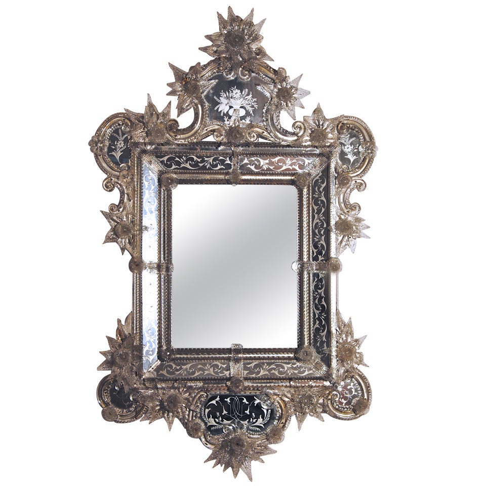 19th Century Magnificent Large Venetian Mirror For Sale