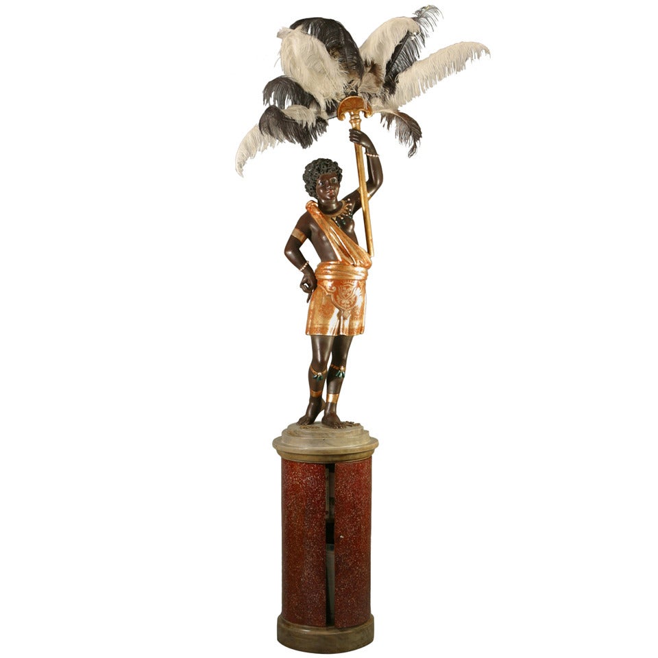 19th Century Stunning Venetian Blackamoor Night Stand For Sale