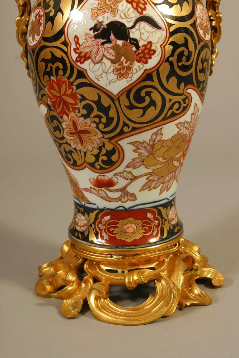 19th Century Gilt Bronze and Porcelain Vase For Sale 3