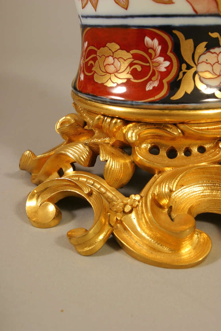 19th Century Gilt Bronze and Porcelain Vase For Sale 4