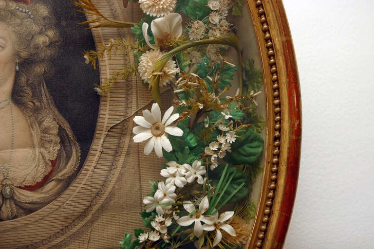 1830s French under Glass Composition featuring Marie- Antoinette For Sale 6