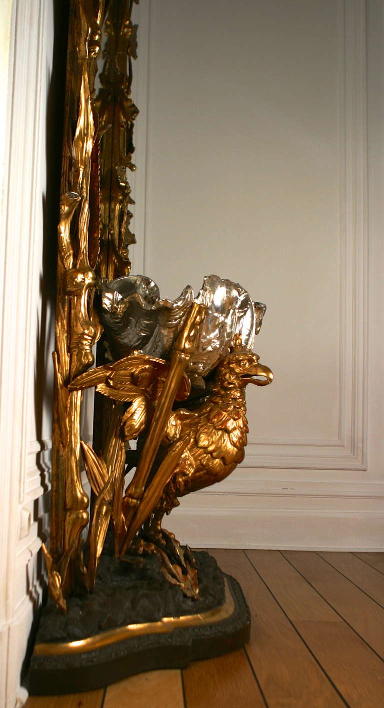 19th C. Italian Rare And Fabulous Clam Shell Mirror