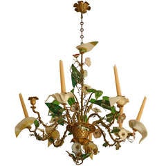19th c. French very fine rare arum and bindweed chandelier