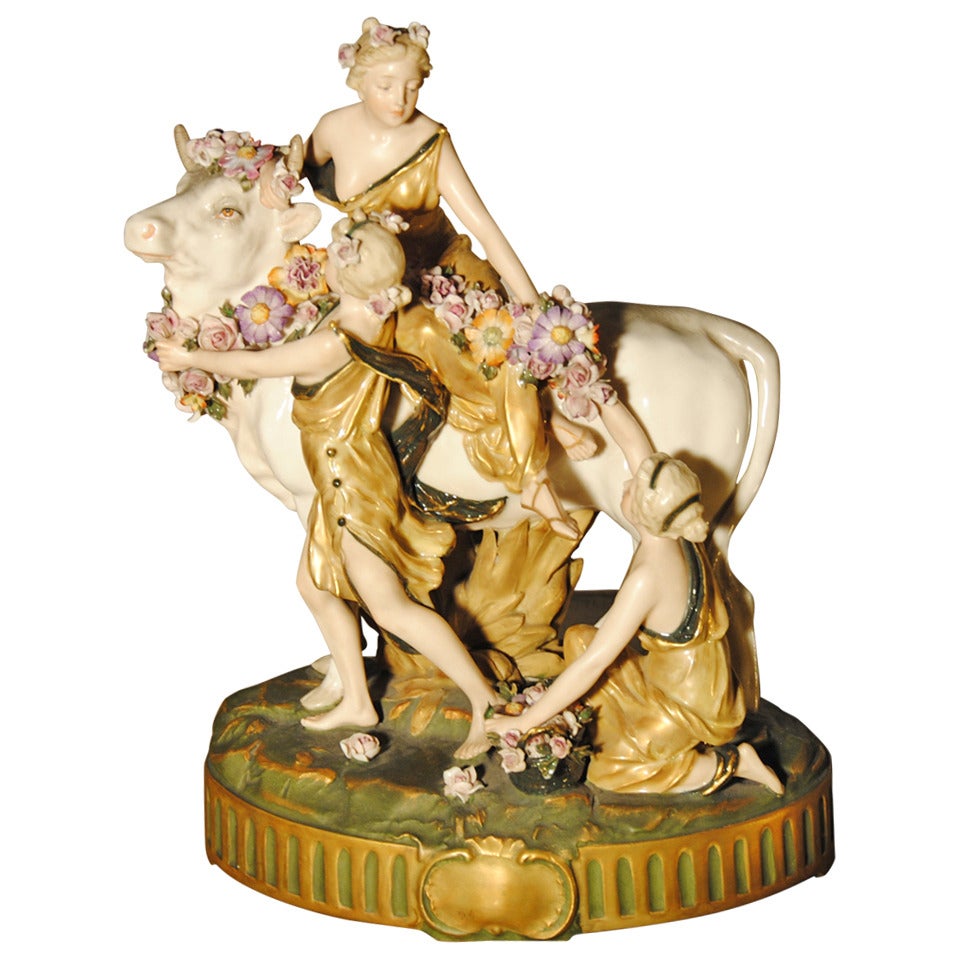 19th Century Porcelain Group Figuring the Myth of  'Europe' For Sale