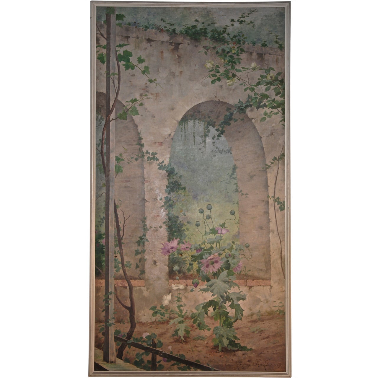 1891 A. Gamba de Preydour Impressive Pair of Large Paintings For Sale