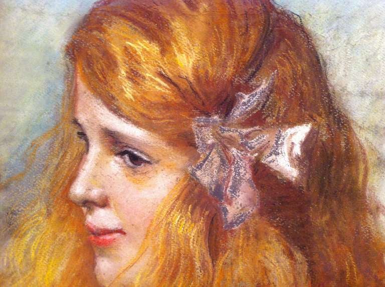 20th Century Pastel on Paper Representing the Portrait of a Little Girl 2
