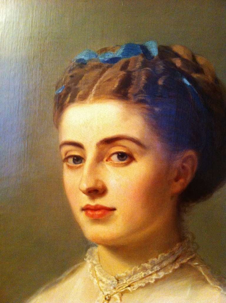 1869 Two Paintings Figurating the Portrait of Two Women