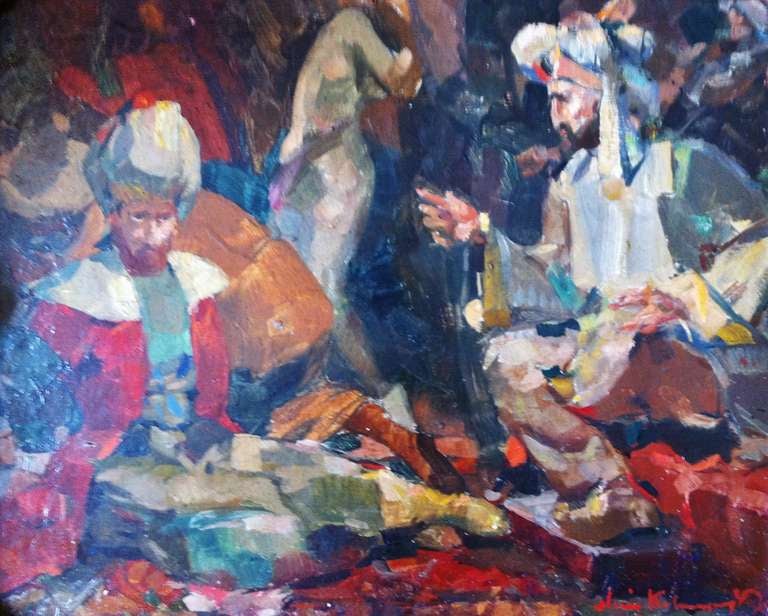 Russian Naci Kalmukoglu ( 1896 - 1951), orientalist scene