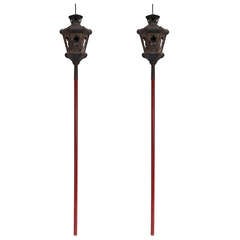 Pair of Late 18th Century Wood Italian Lanterns