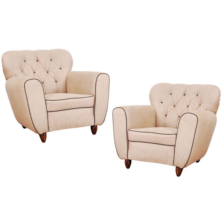 Pair of 1940s Italian Armchairs For Sale