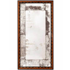 19th Century Mercury Mirror with Veneered Frame