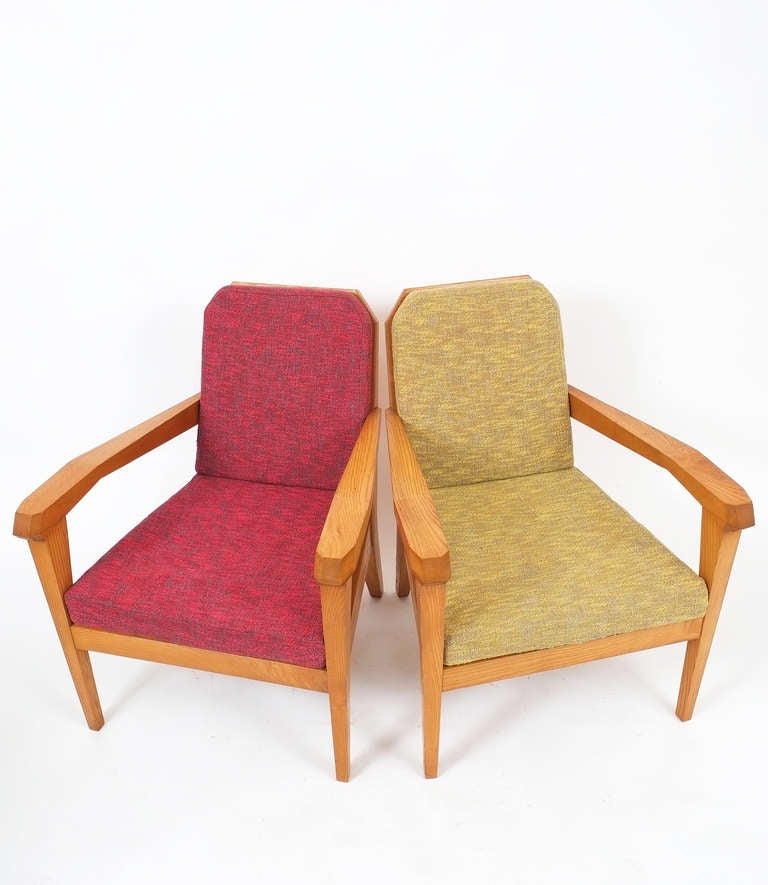 Elegant 1920s Pair of Felix Kayser Attributed Easy Chairs, Bauhaus 2