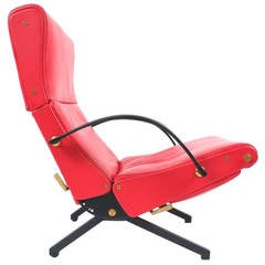 Osvaldo Borsani P40 Relaxing System Leather Armchair, Tecta 1950 Italy