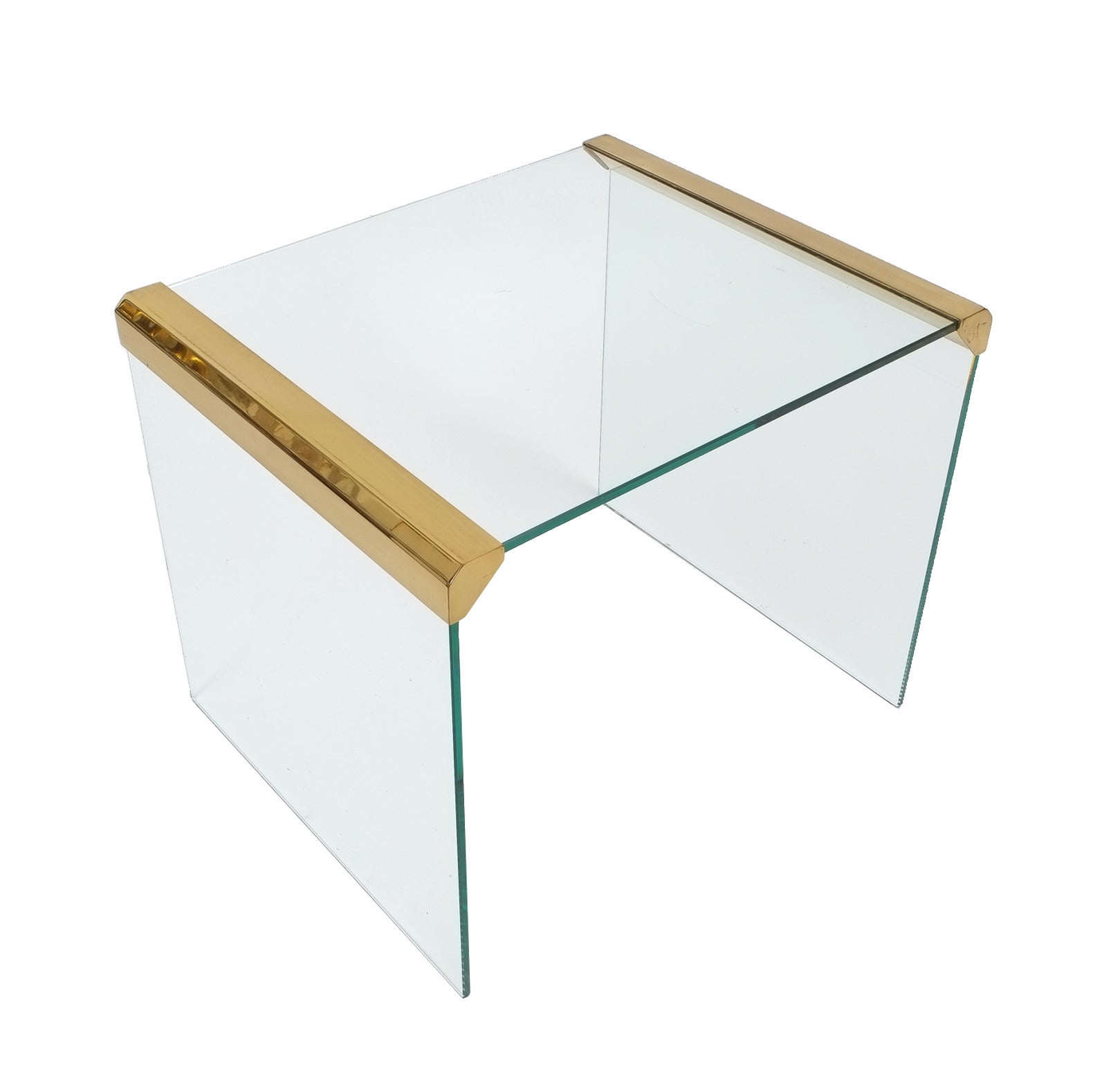 Table d'appoint italienne en verre transparent de Pierangelo Galotti pour Galotti & Radice en vente