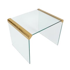 Vintage Italian Clear Glass Side Table By Pierangelo Galotti for Galotti & Radice