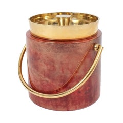 Aldo Tura Parchment Brass Ice Bucket