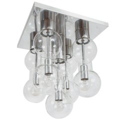 Used Doria Midcentury Hourglass Glass Flush Mount