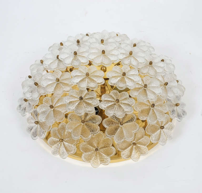 Lampada da incasso con fiori in vetro di Ernst Palme
