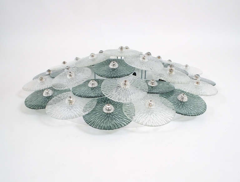 Giant Murano Glass Disc Flush Mount in the Style of Vistosi