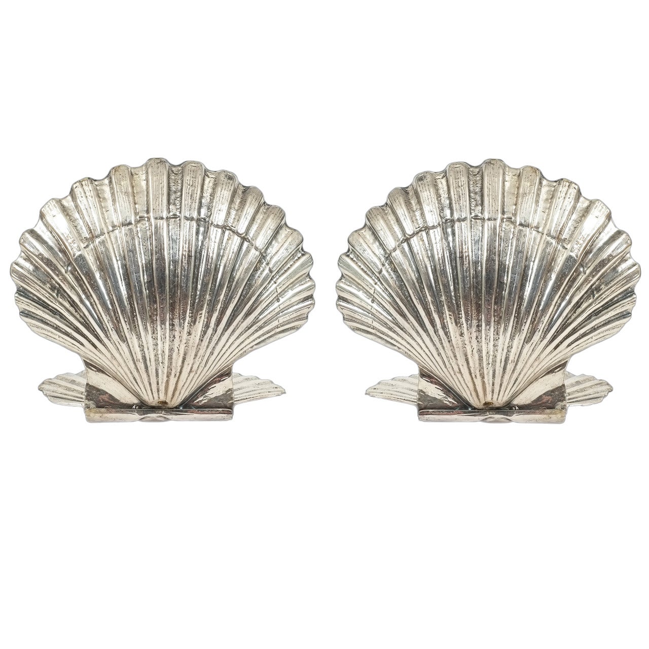 Fantastic Pair of French Silvered Shell Wall Lights