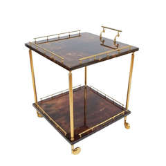 Aldo Tura Parchment Bar Cart or Side Table 1960