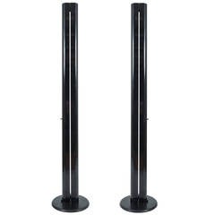 Pair of Black Megaron Floor Lamps by Gianfranco Frattini for Artemide 1