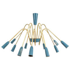 Impressive Italian Twelve-Arm Chandelier in the Style of Stilnovo 6