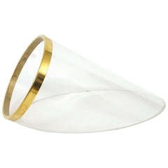 Extraordinary Italian Lucite & Brass Magazine Rack