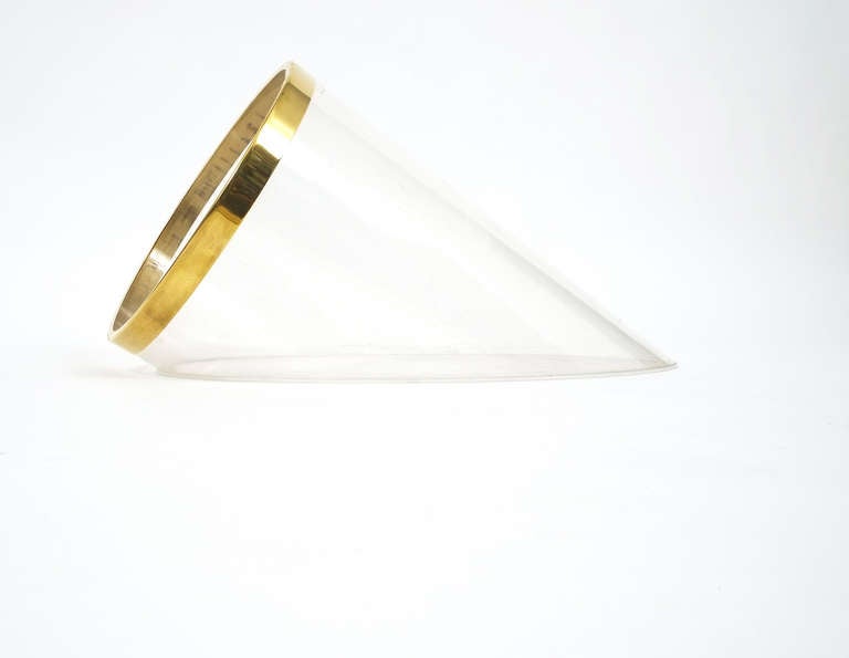 Extraordinary Italian Lucite & Brass Magazine Rack