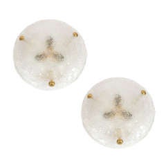 Set Of Four Textured Kalmar Dome Glass Flush Mounts Set Of Four Textured Kalmar Dome Glass Flush Mounts