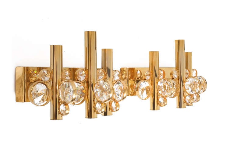 Hollywood Regency Pair of Sconces by Bakalowits & Sohne, Austria