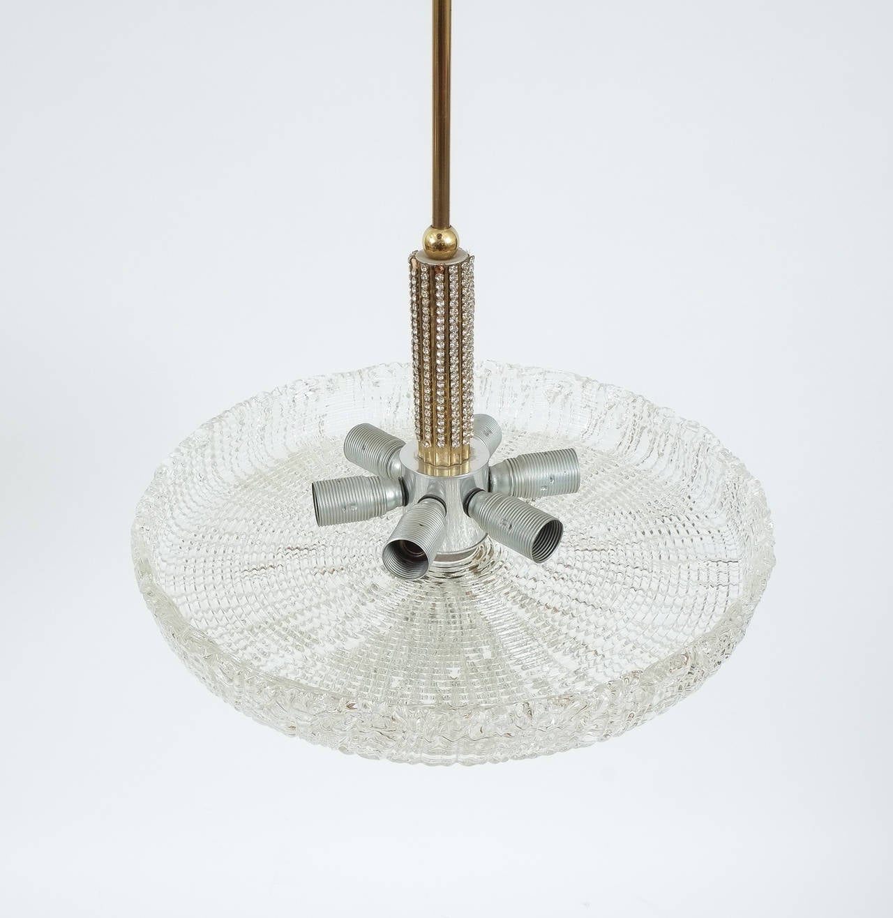 Petite Bakalowits Pendant Lamp with delicate Bead Inlays In Excellent Condition In Vienna, AT