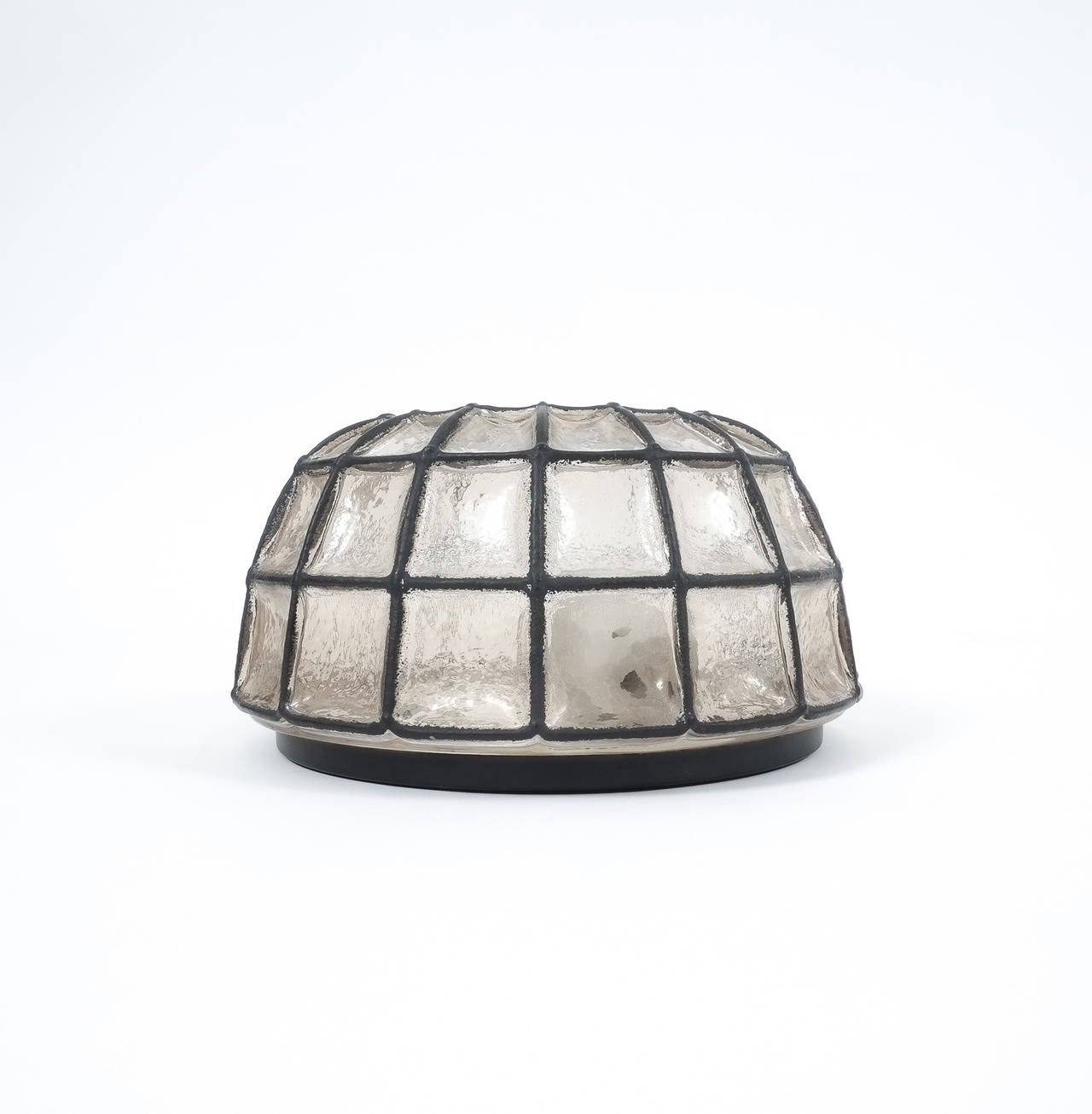 Limburg Honeycomb Iron Clear Glass Flush Mount