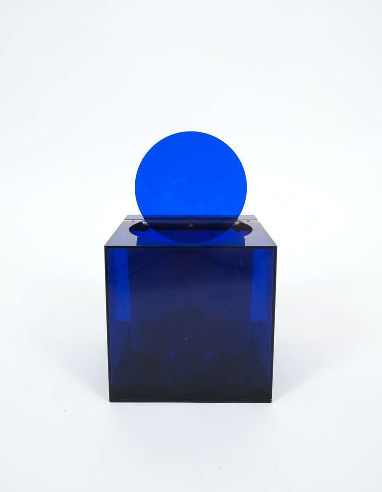 Rare Blue Lucite Ice Bucket By Cini & Nils Milano 1